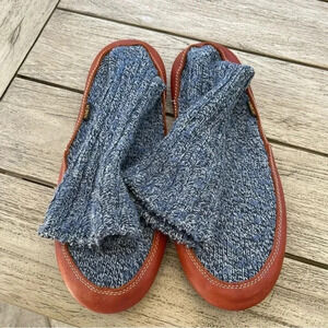 Acorn Mens Rag Wool Leather sock Slippers Mens Size 12 - 13